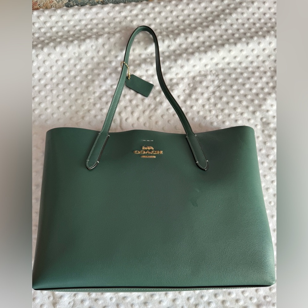 Coach Forest Green Leather Tote
